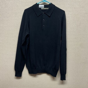 Raffi Black 100% Cashmere Long Sleeve Polo Sweater Pullover Men Size M/50